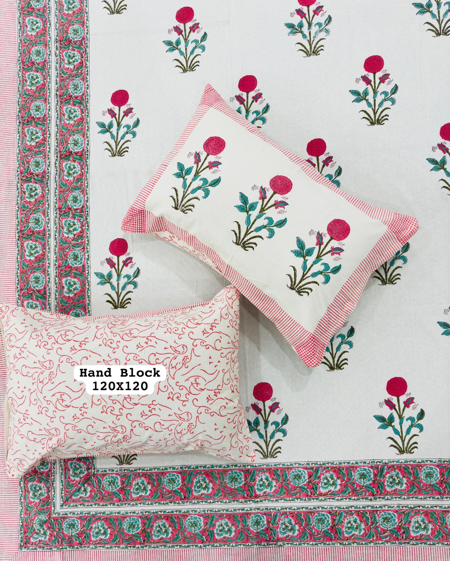 Vasundhara Weave| Handblock Printed Double Bedsheet Set