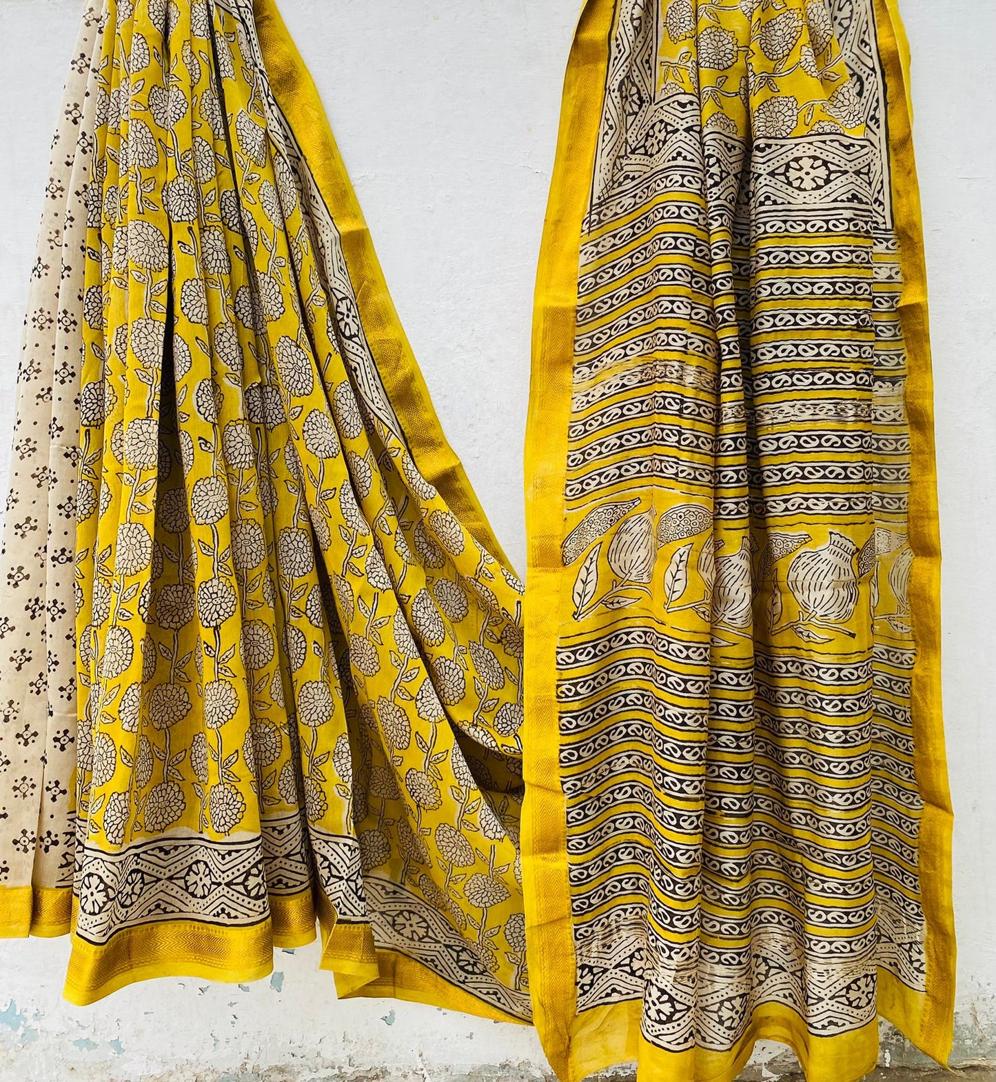 Vriksha Vastra – Handblock Printed Maheshwari Silk Saree