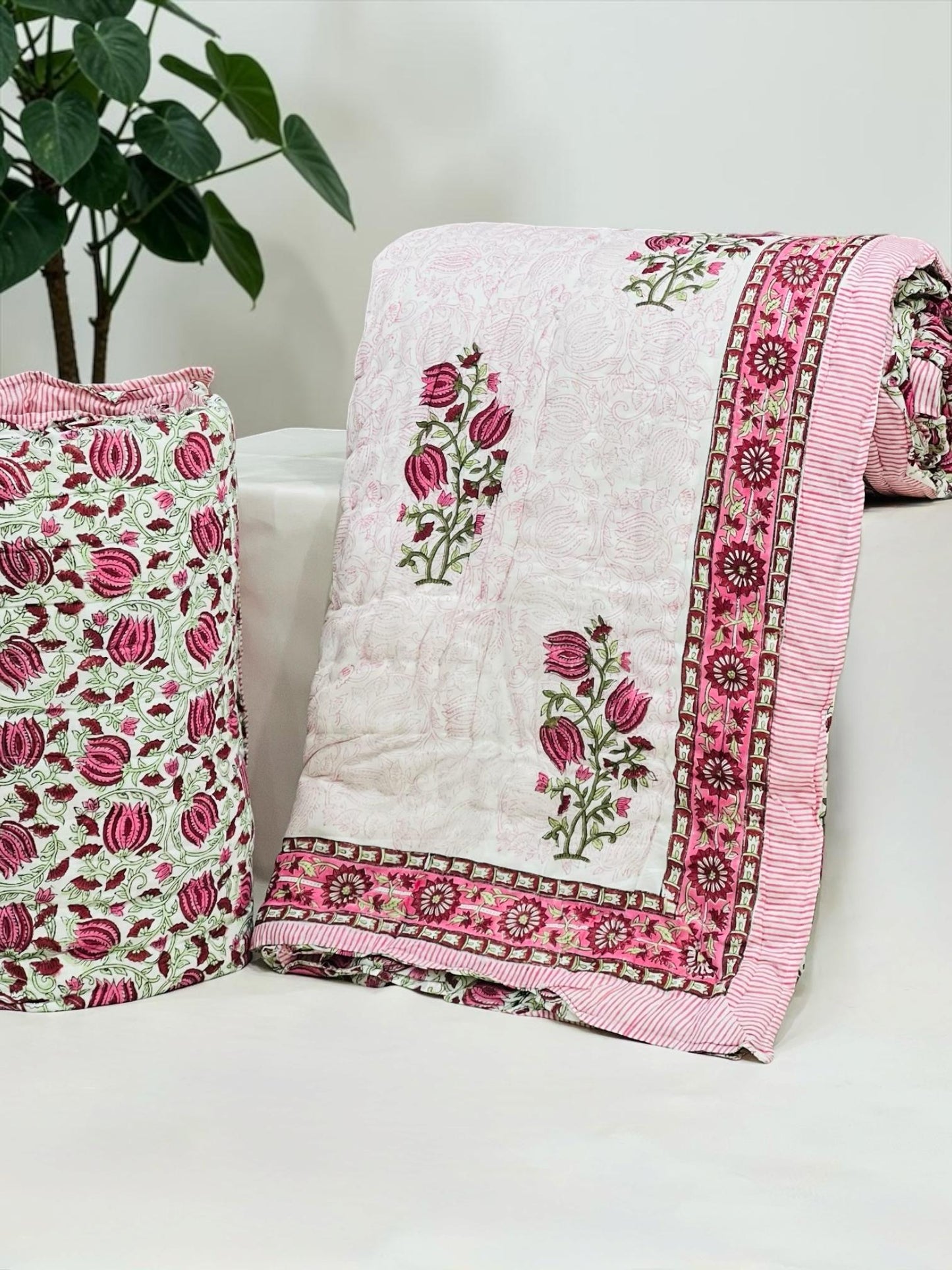 SootKatha – Handblock Printed King Size Quilt Razai