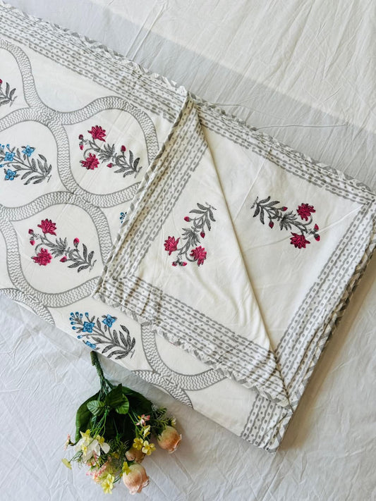 Gulmohar Dohar - Premium Handblock Printed King Size Dohar