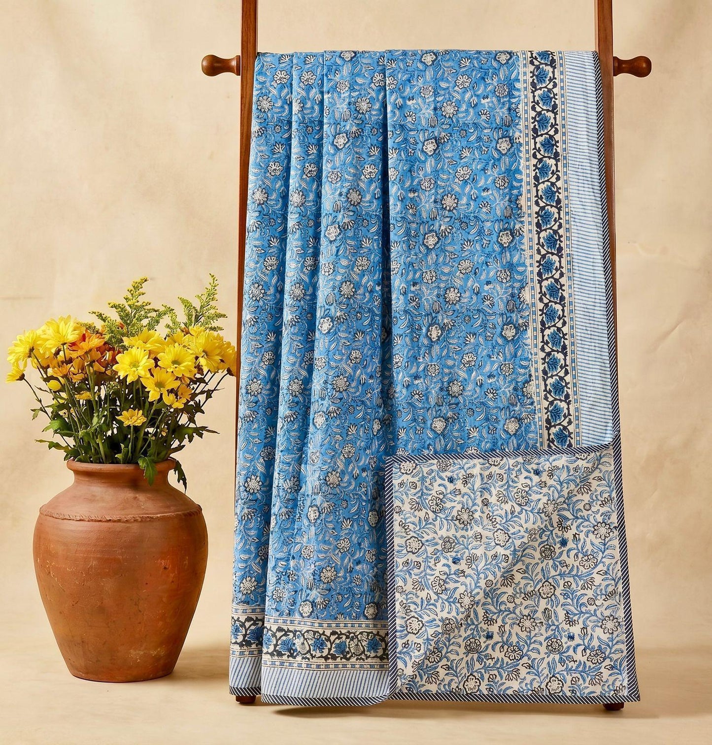 Phoolwari Fold – Premium Handblock Printed King Size Dohar