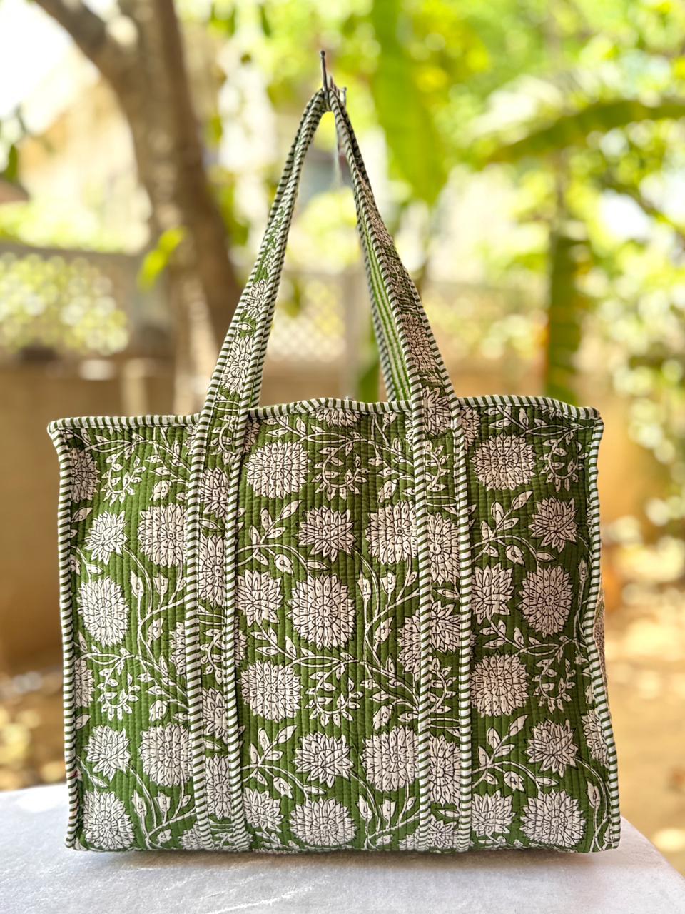 PeeliBagh – Handblock Printed Quilted Tote Bag