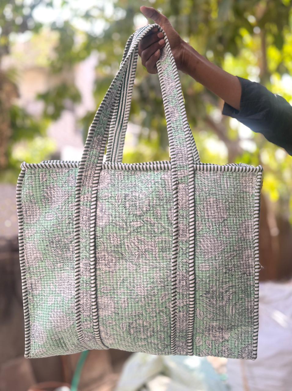 CraftLug – Handblock Printed Quilted Tote Bag