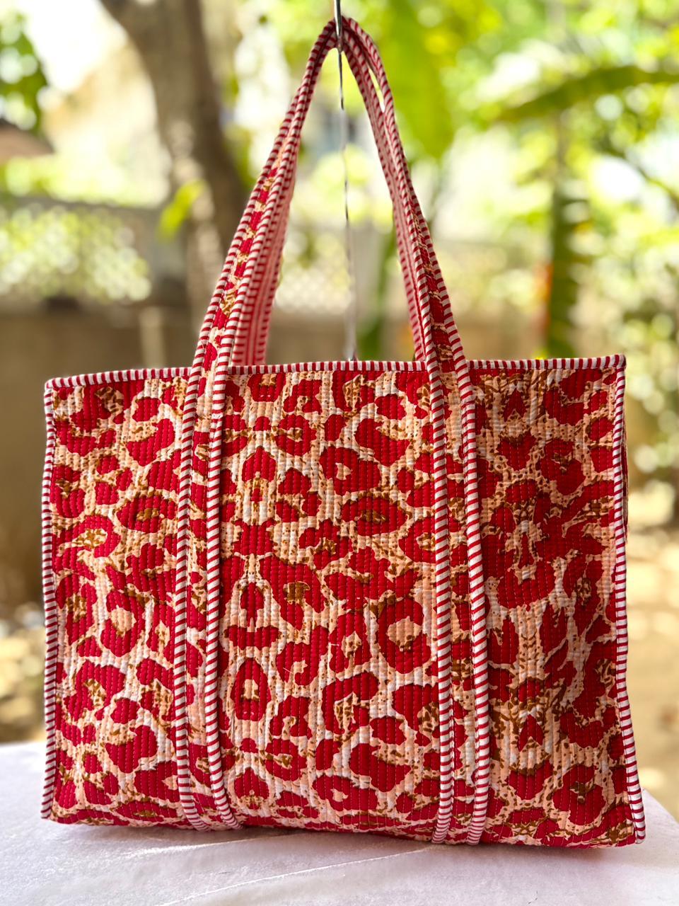 Woven Whim – Handblock Printed Quilted Tote Bag