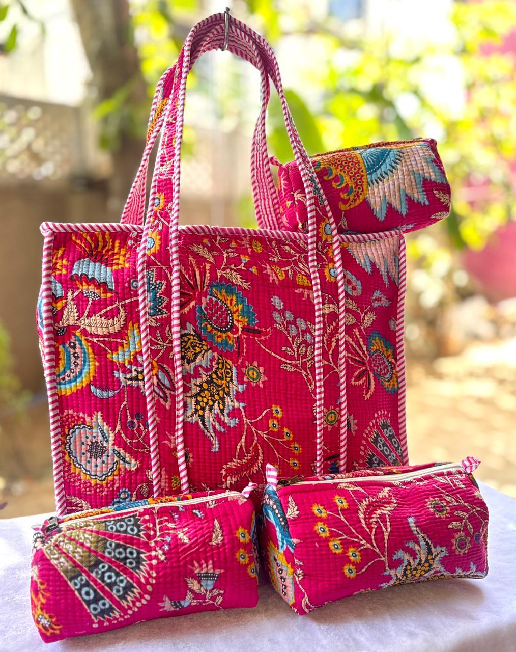 Junglefun - Quilted Tote Bag Set