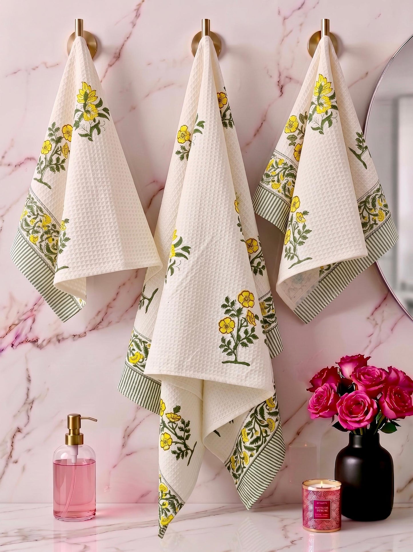 Gullera - Handblock Printed Waffle Towel Set