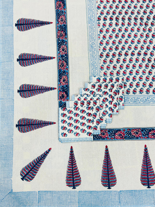 Khanesham - Handblock Printed Dining Table Cover Set