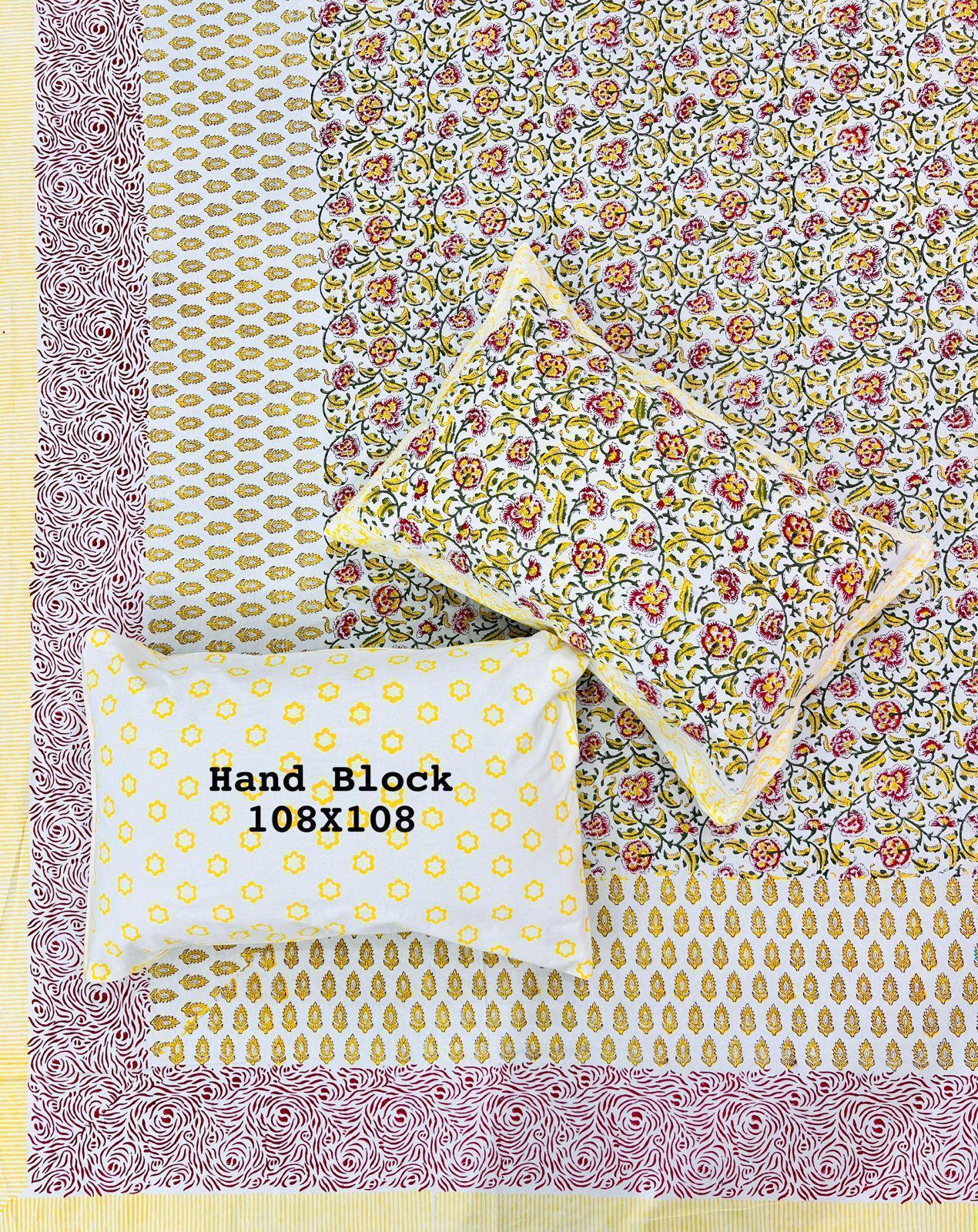 Mystic Pearl Handblock Printed Bedsheet