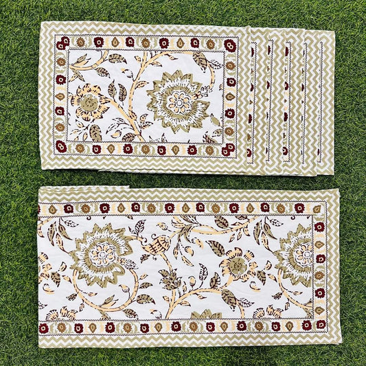 Kishorbagh - Handblock Printed 6-Seater Dining Table Set