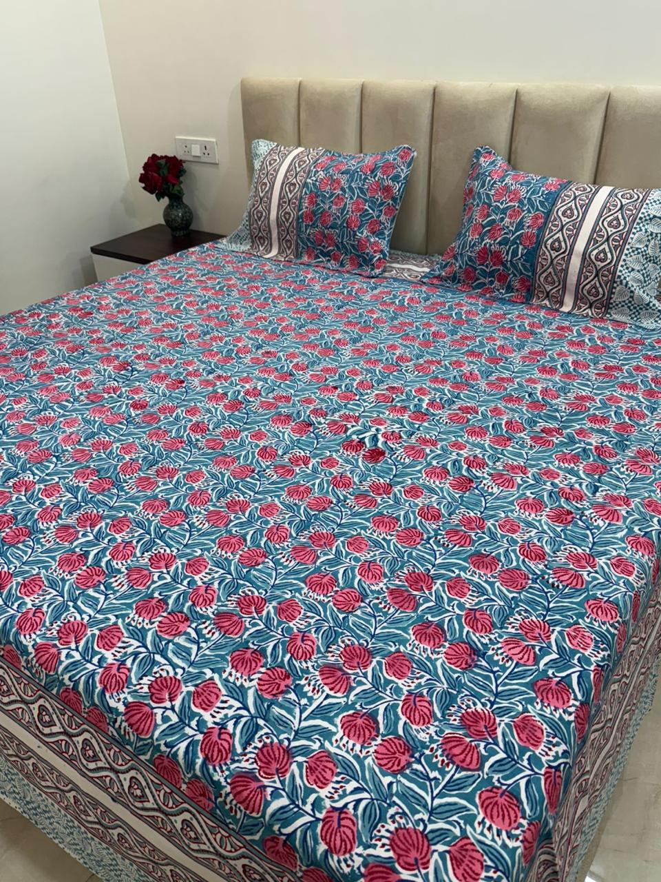 Bloom flower Double Bedsheet 90x108