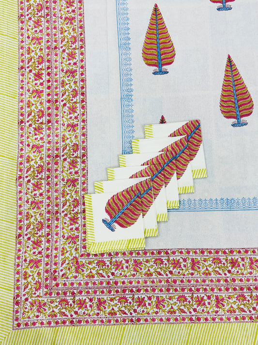 Zaam - Handblock Printed Dining Table Cover Set