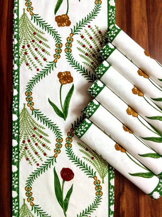 Maze - Handblock Printed 6-Seater Dining Table Set