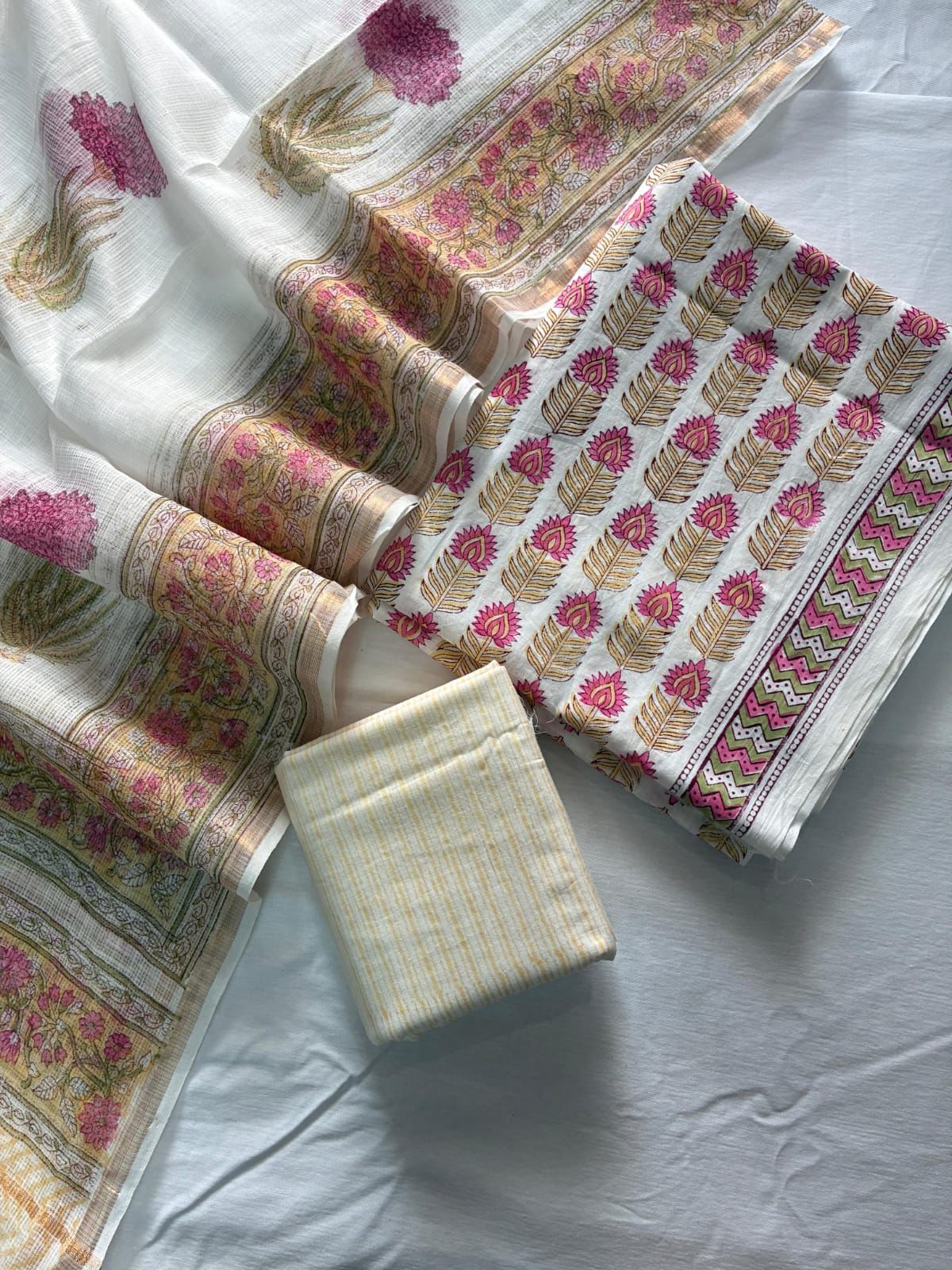 PhoolPatta – Handblock Printed Cotton Suit Set with Kota Doriya Dupatta