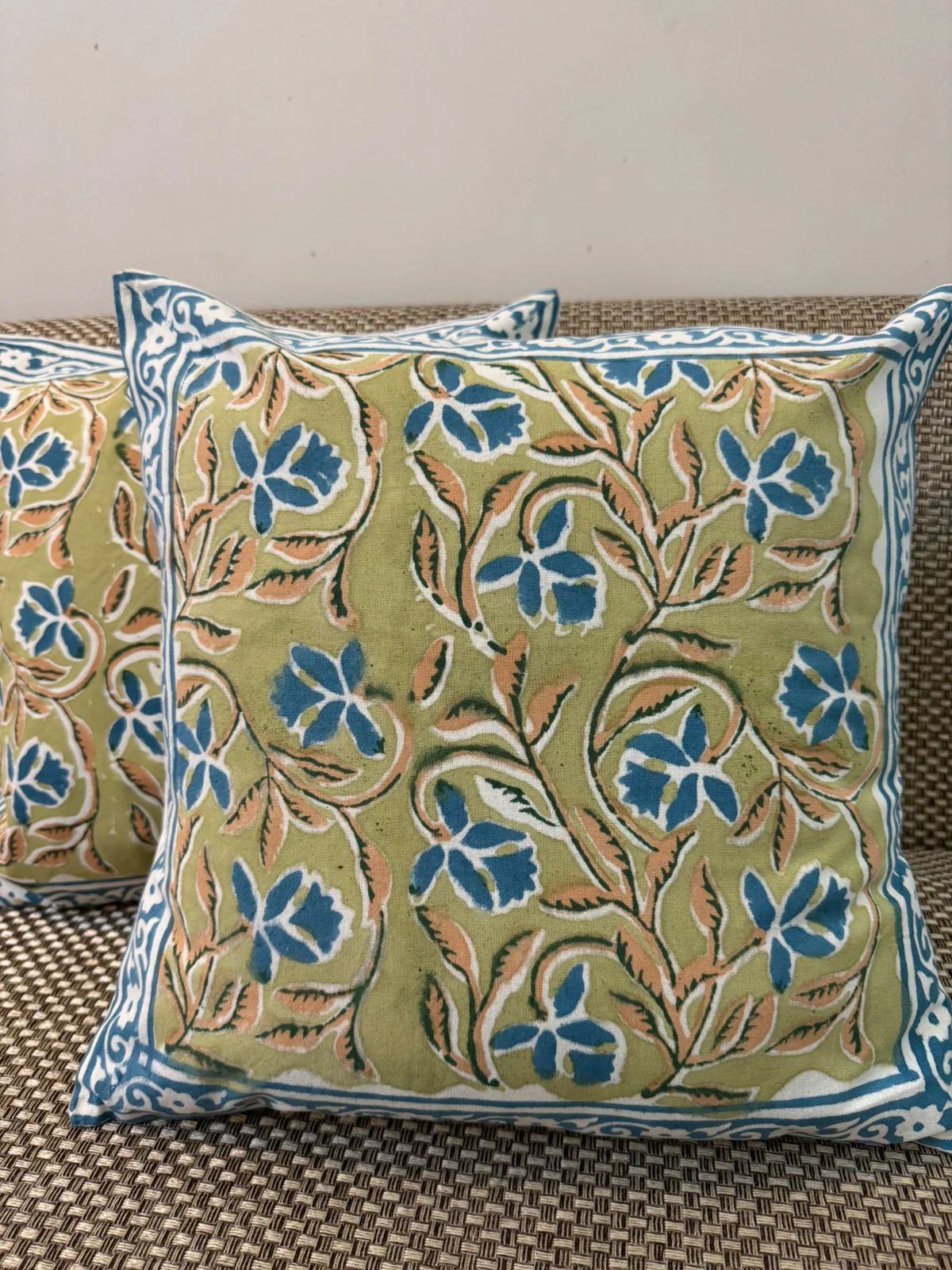 Grassgirest - Handblock Printed Cushion Cover Set