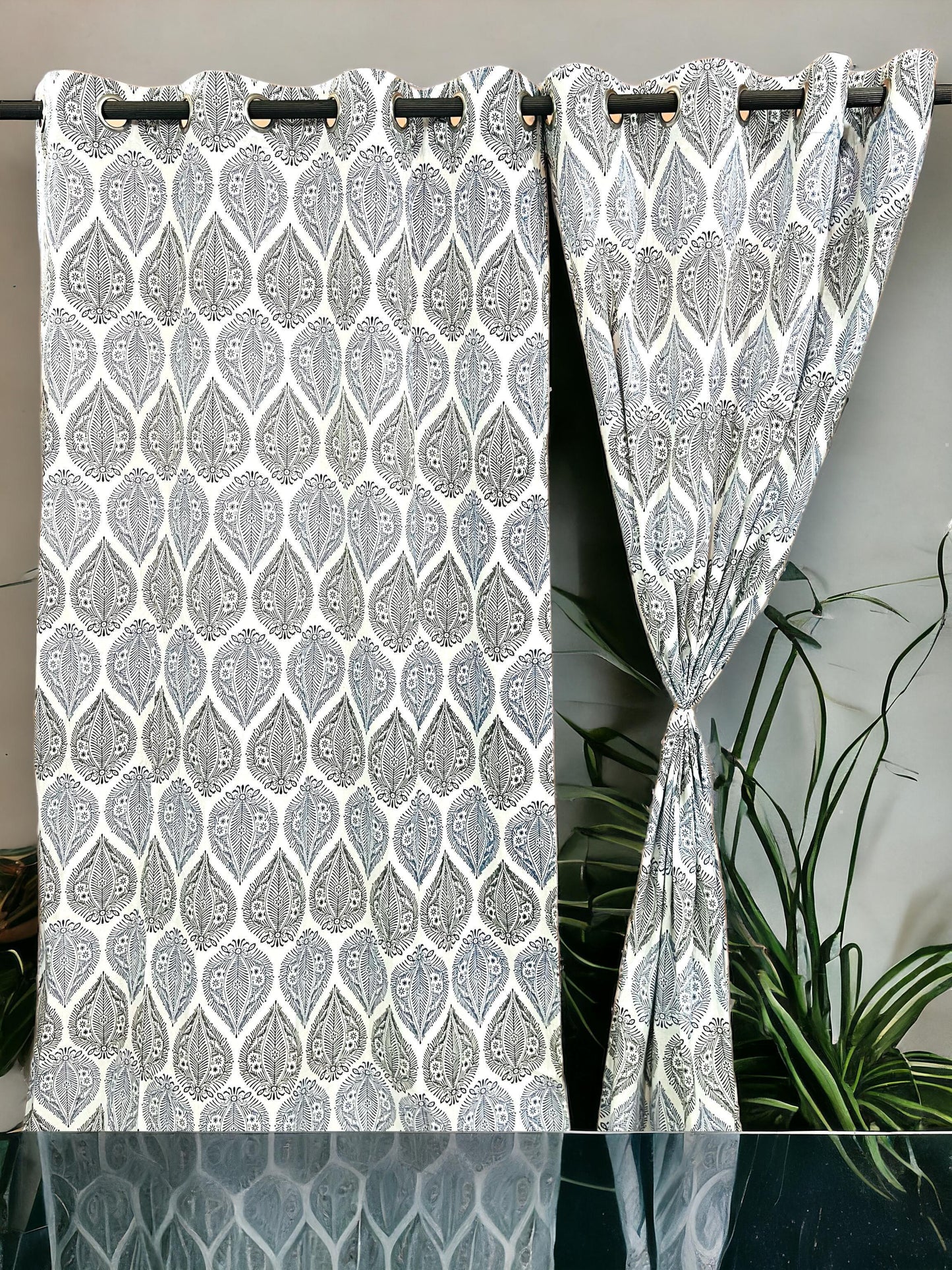 Fekal - Handblock Printed Cotton Curtain Set