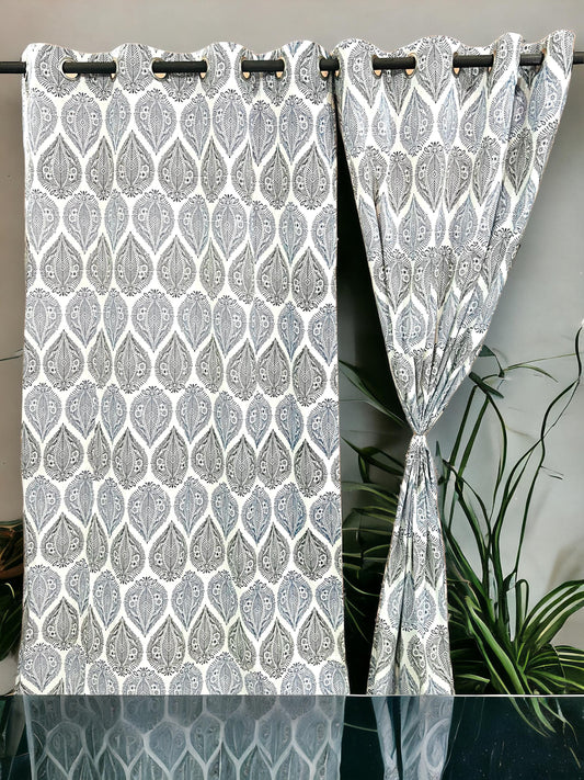 Fekal - Handblock Printed Cotton Curtain Set