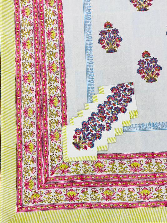 Dinan - Handblock Printed Dining Table Cover Set