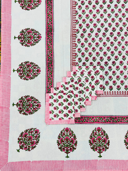 Lazmi - Handblock Printed Dining Table Cover Set