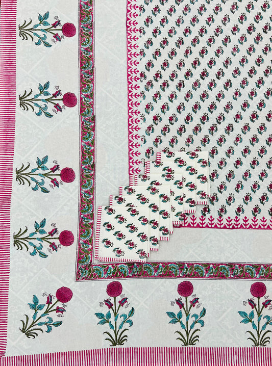 Rangragini - Handblock Printed Dining Table Cover Set