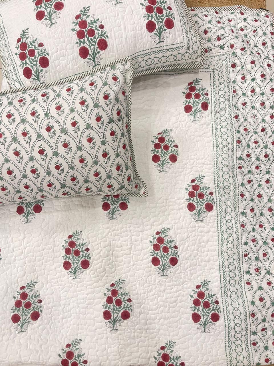 Shahbagh - Handblock Quilted Bedcover Set