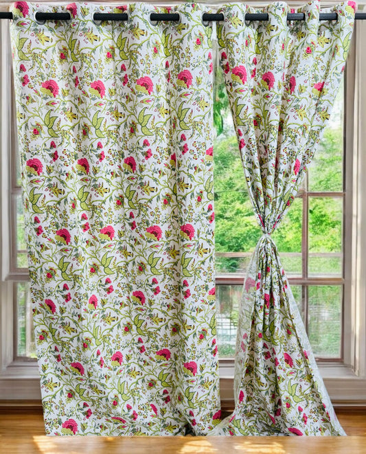 Kala Curtains – Handblock Printed Cotton Curtain Set