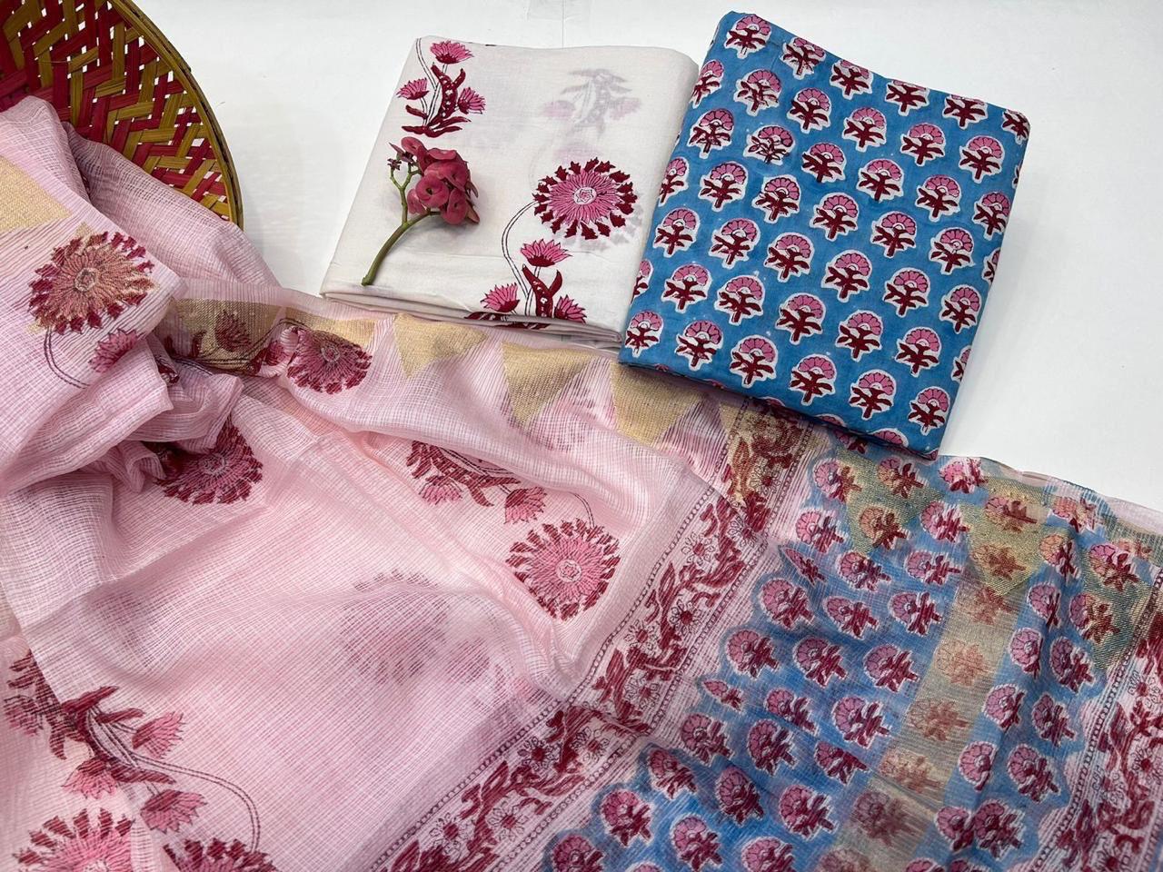PhoolPatta – Handblock Printed Cotton Suit Set with Kota Doriya Dupatta
