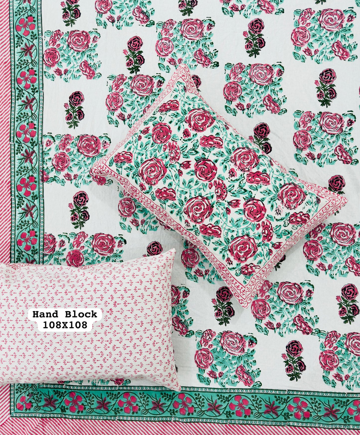 Radiant Dawn Handblock Printed Bedsheet