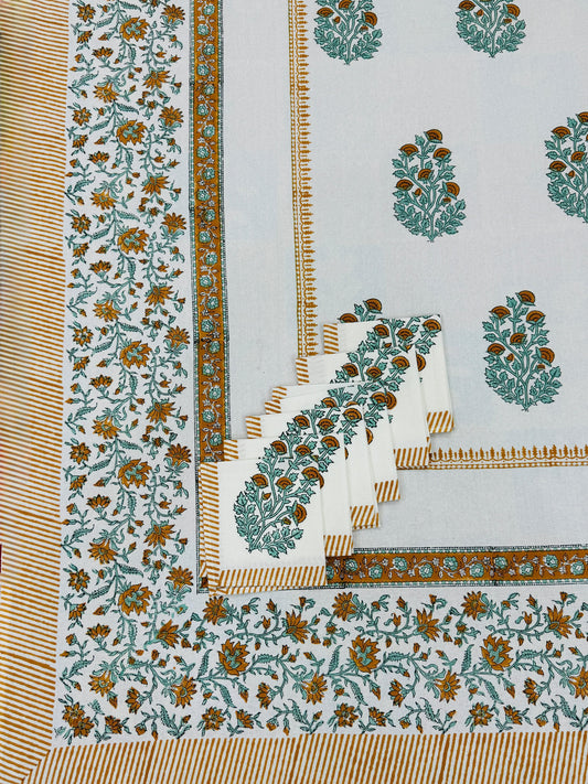 Mezban - Handblock Printed Dining Table Cover Set