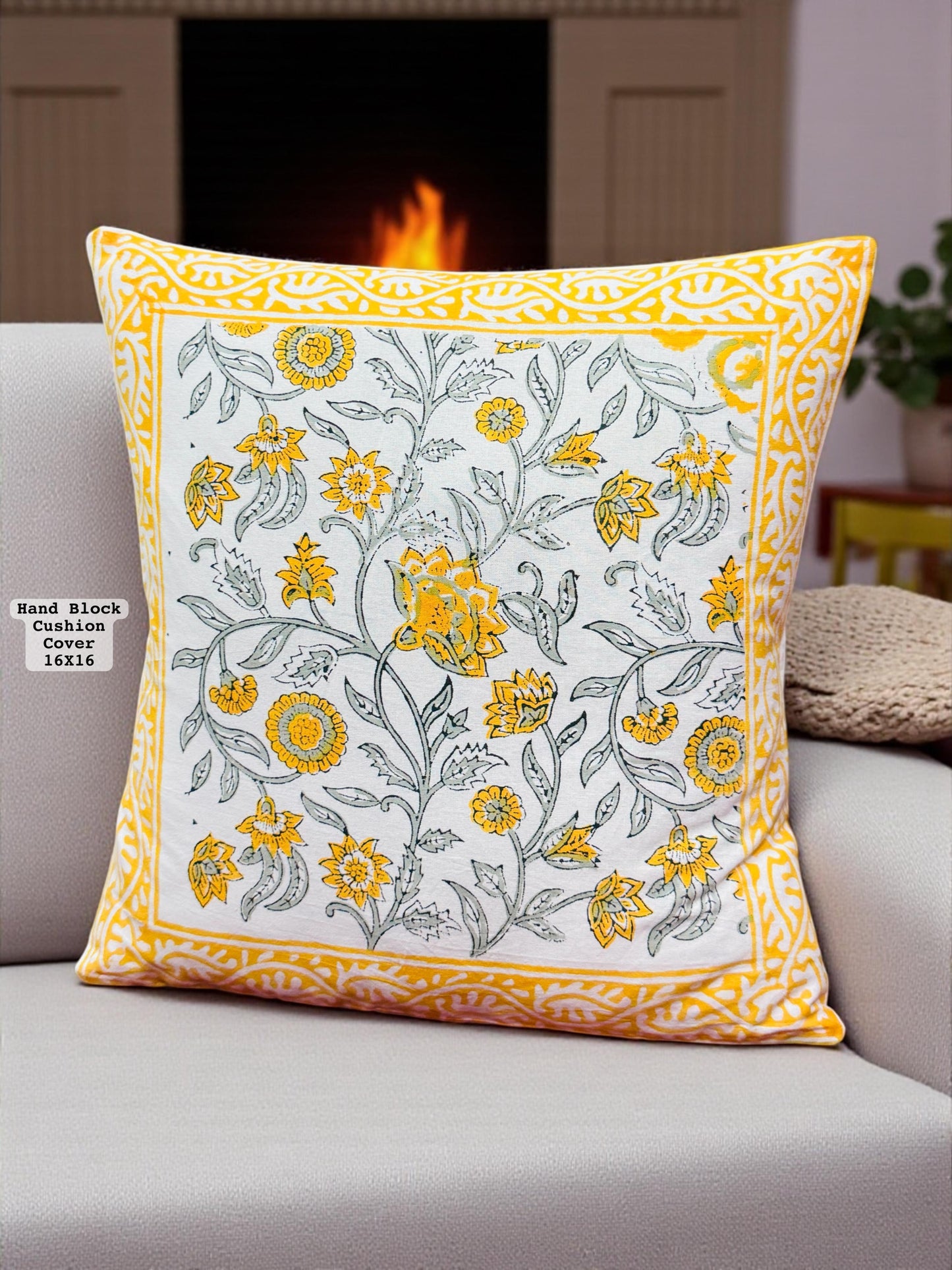 Yelli - Handblock Printed Cushion Cover Set