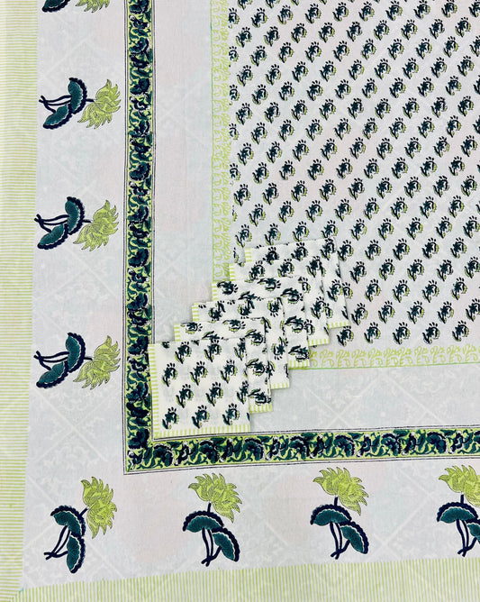 Lazzez - Handblock Printed Dining Table Cover Set