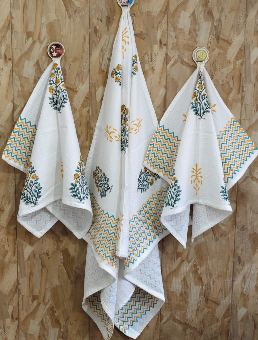 Waviy - Handblock Printed Waffle Towel Set