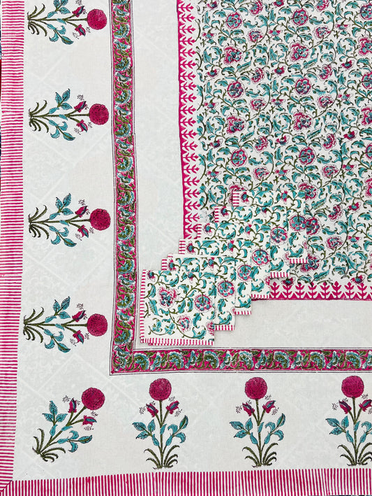 Karibari - Handblock Printed Dining Table Cover Set