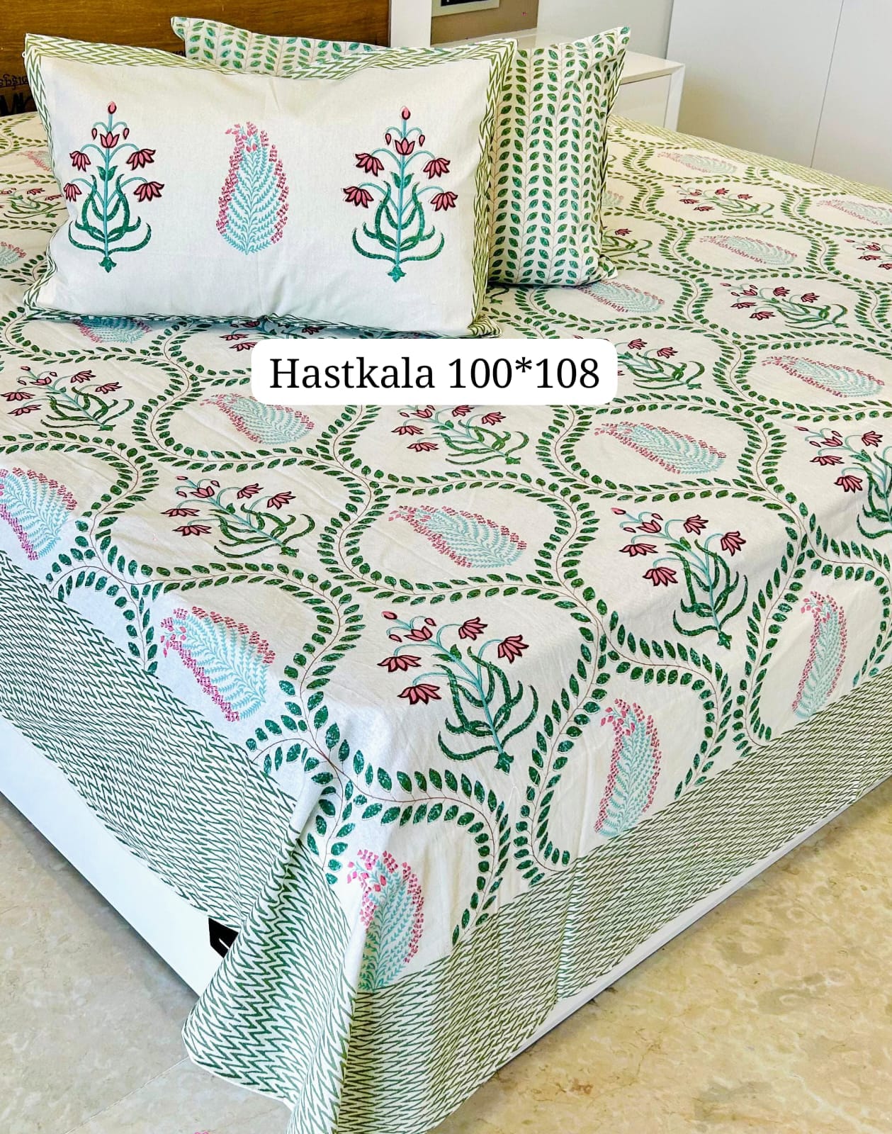Twilight Glow Handblock Printed Bedsheet