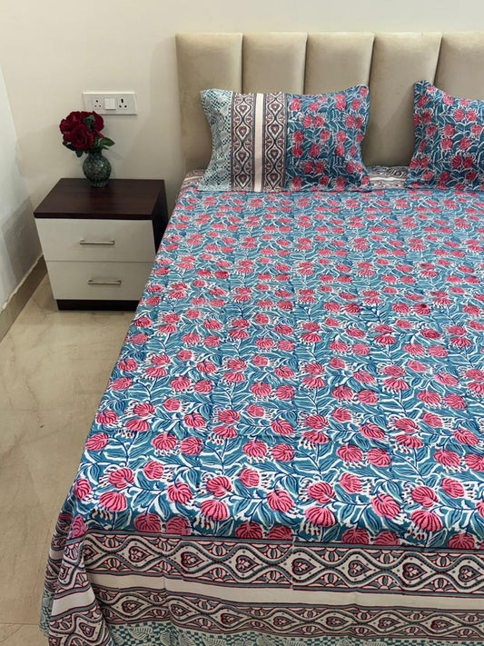 Bloom flower Double Bedsheet 90x108