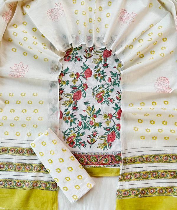 Cotton Suit with Mul Mul Dupatta