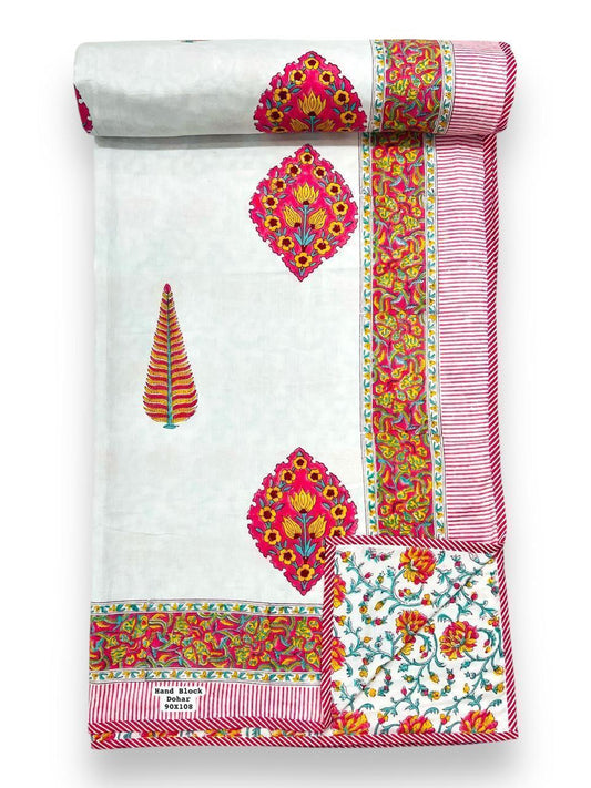 Chandni Comfort – Premium Handblock Printed King Size Dohar