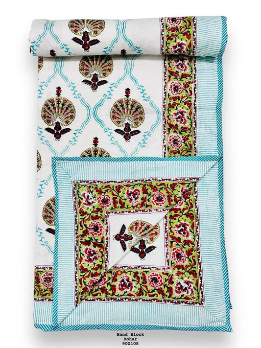 Raabta – Premium Handblock Printed King Size Dohar