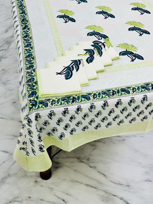 Mehfil Matsya | Handblock Printed Dining Table Cover Set