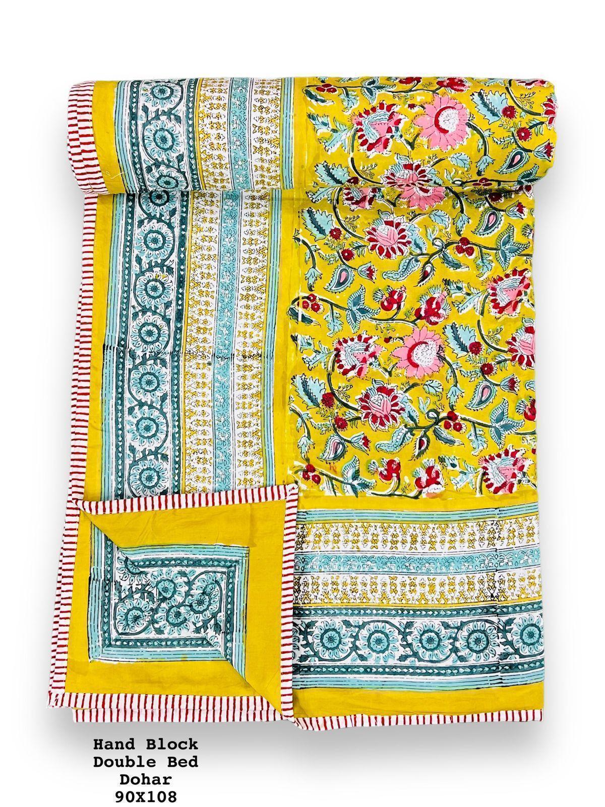 Guldozi Ghar – Premium Handblock Printed King Size Dohar