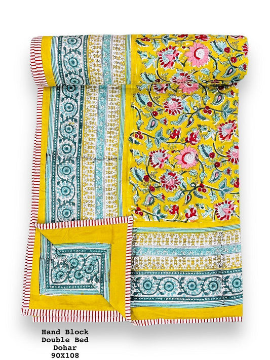Guldozi Ghar – Premium Handblock Printed King Size Dohar