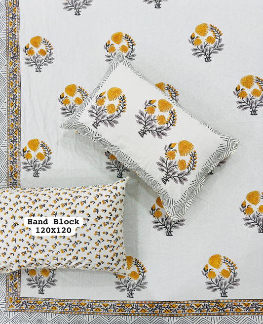 Bhavaya| Handblock Printed Double Bedsheet Set
