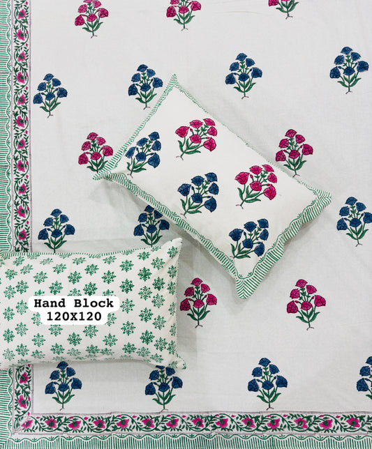 Bhuvastra| Handblock Printed Double Bedsheet Set