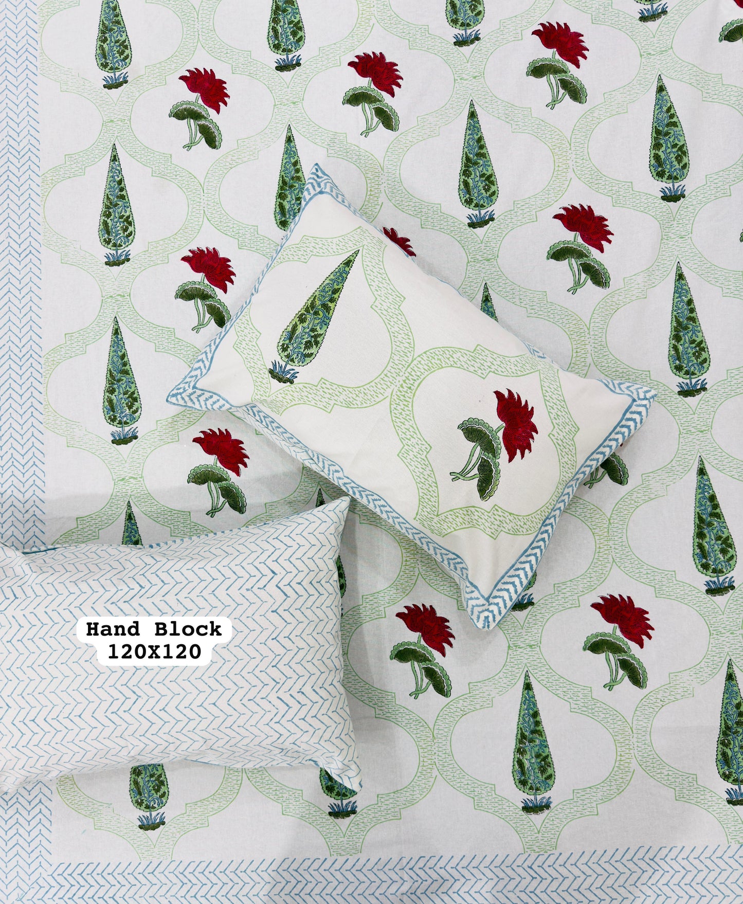 Maati Muslin| Handblock Printed Double Bedsheet Set