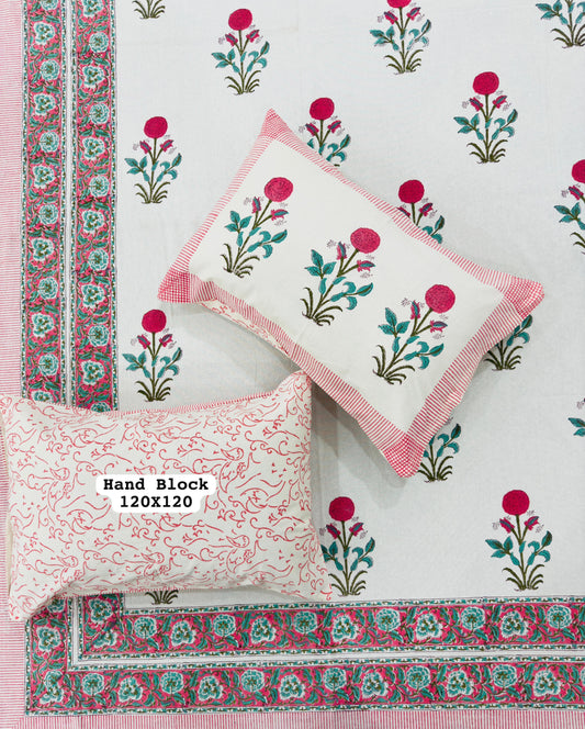 Vasundhara Weave| Handblock Printed Double Bedsheet Set