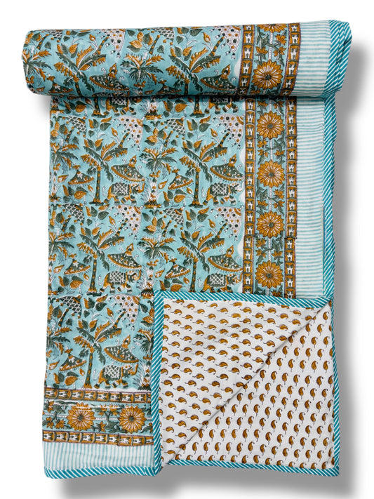Barfaani Baag – Premium Handblock Printed King Size Dohar