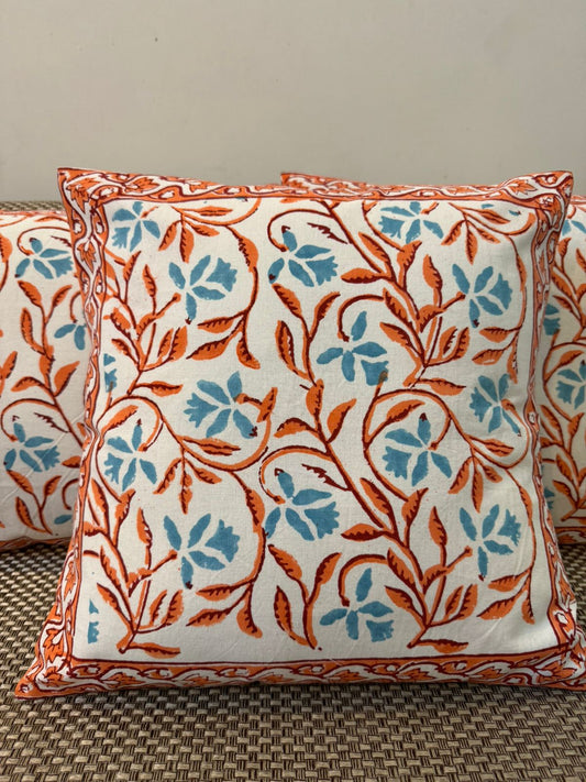 VastraVibe Cushions – Handblock Printed Cushion Cover Set