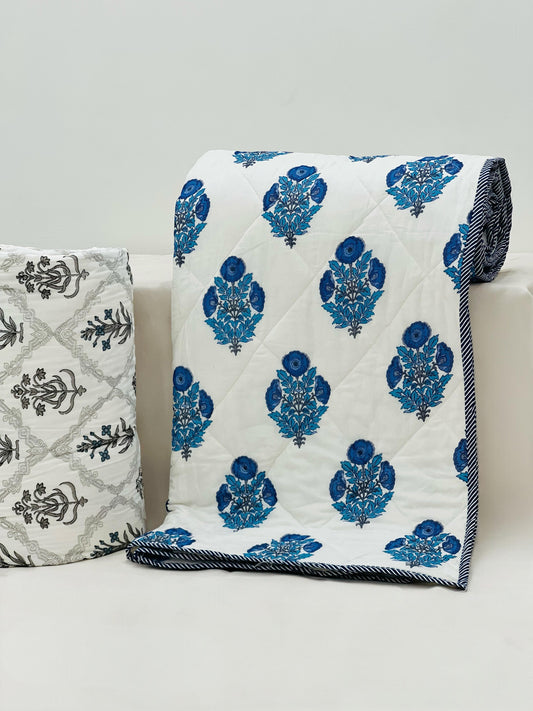 RajsiQuilt – Handblock Printed King Size Quilt Razai