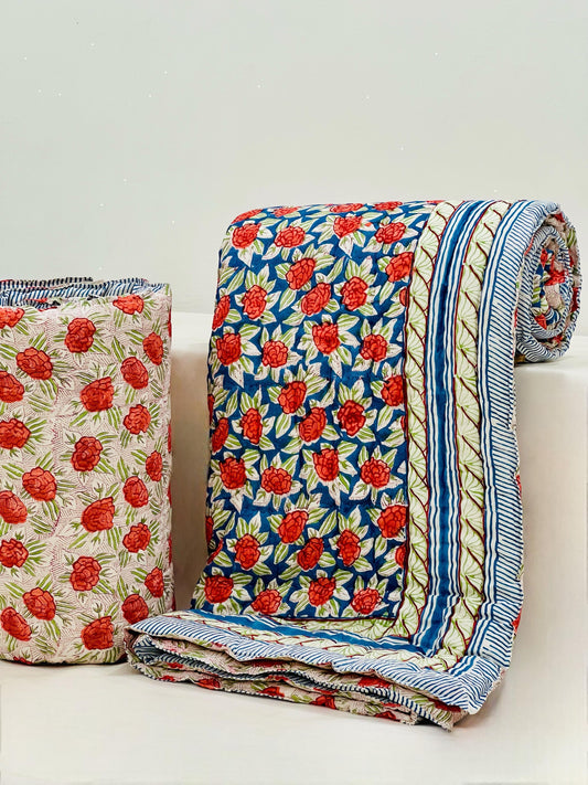 MehekRazai – Handblock Printed King Size Quilt Razai