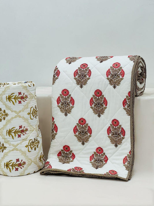 SundarSoot – Handblock Printed King Size Quilt Razai