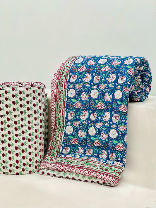 Handirazai – Handblock Printed King Size Quilt Razai